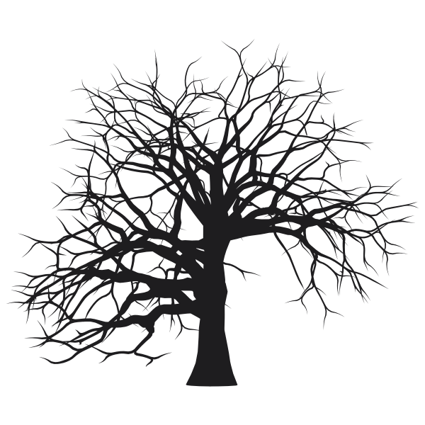 Leafless tree vector silhouette