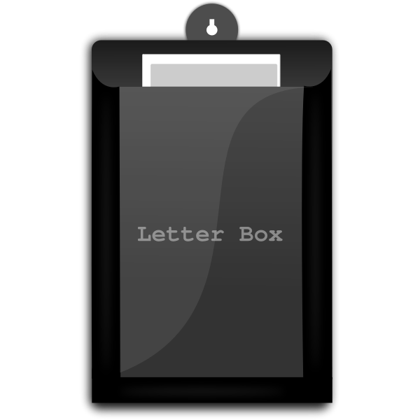 Vector illustration of black and white letter box