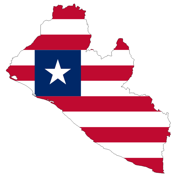 Liberia Flag Map With Stroke
