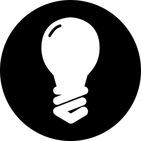 Traditional light bulb icon in black circle vector image