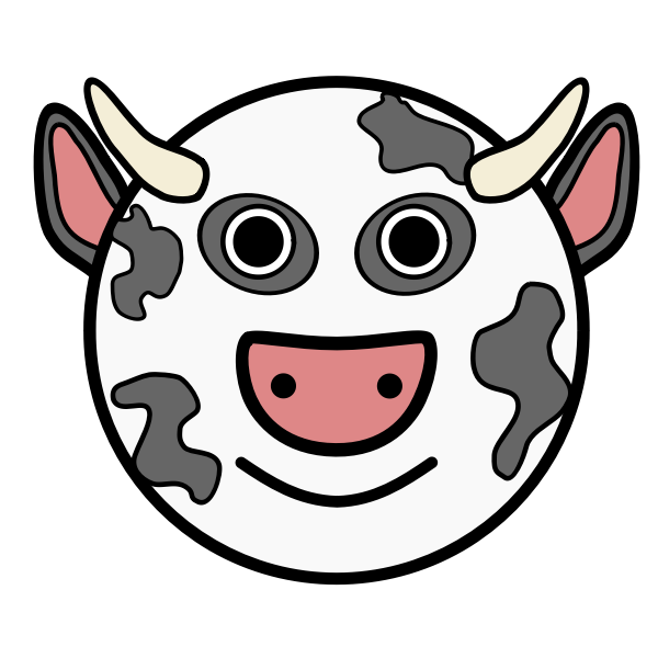 Vector graphics of round face cartoon cow | Free SVG