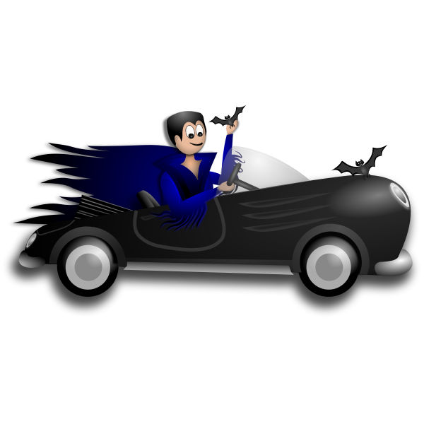 Little Dracula driver vector clip art