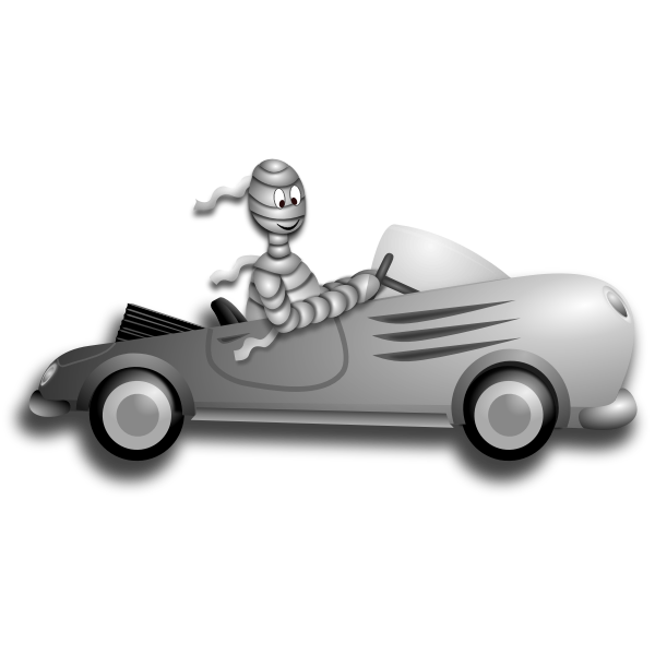 Little mummy driver vector illustration