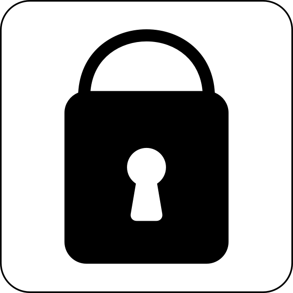 Vector illustration of black and white lock icon