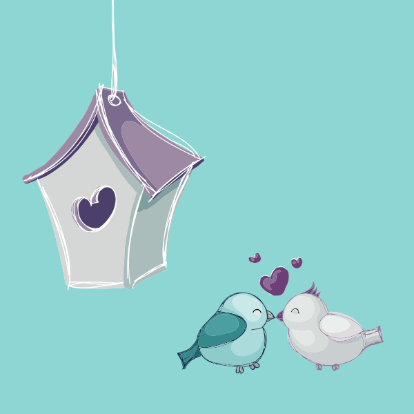 Download Vector graphics of two birds kissing | Free SVG