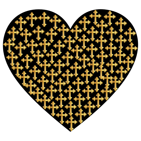 Love Heart Crosses Gold