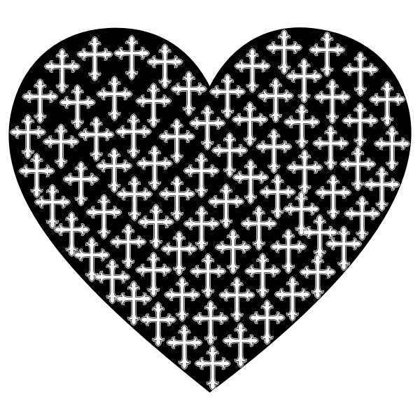 Love Heart Crosses Silhouette | Free SVG