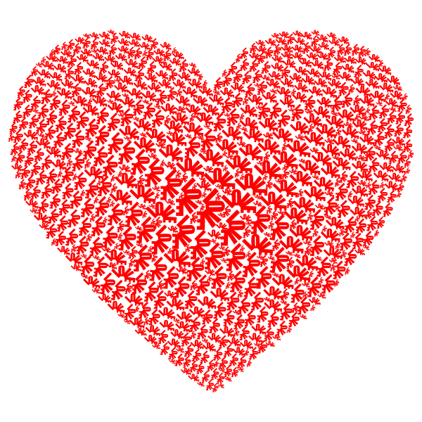 Love Heart Word Cloud Red