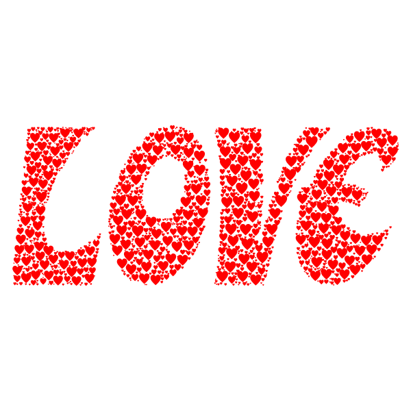 Love hearts typography