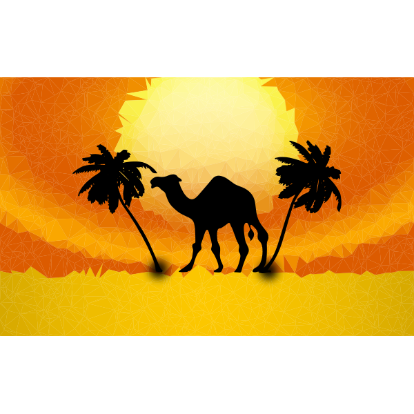 Low Poly Camel Sunset