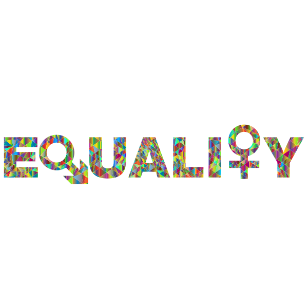 Low Poly Chromatic Gender Equality Typography