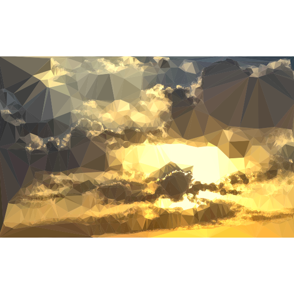 Low Poly Golden Sunset 2