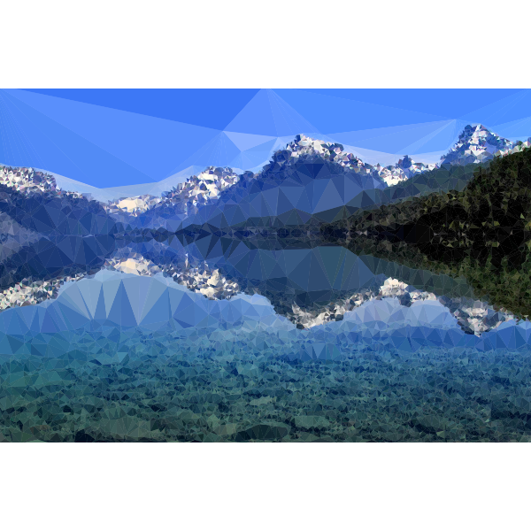 Low poly lake vector image
