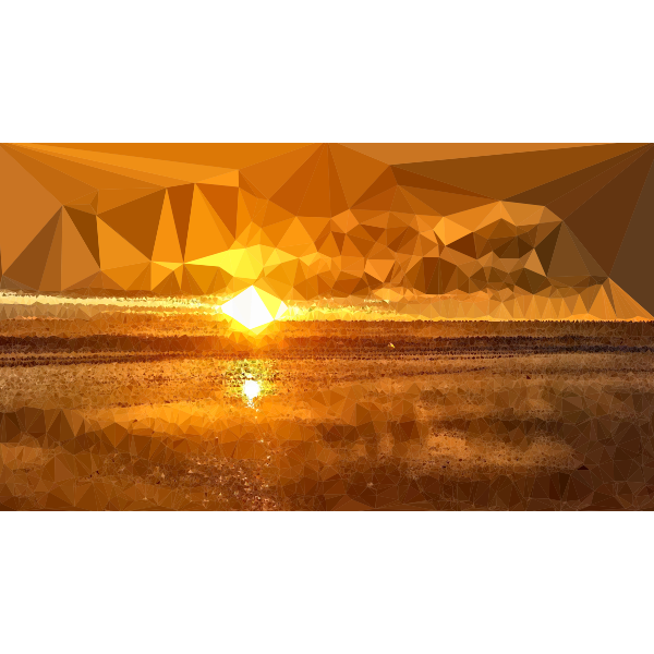 Low Poly Lens Flare Sunset