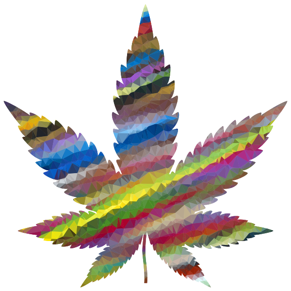 Low Poly Prismatic Marijuana Leaf