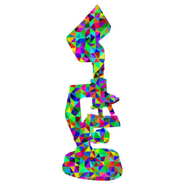 Low Poly Prismatic Microscope Silhouette