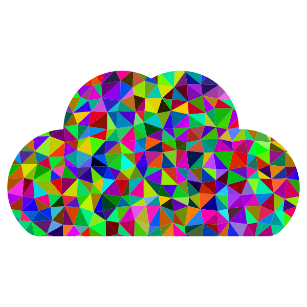 Low Poly Prismatic Simple Cloud Icon Silhouette