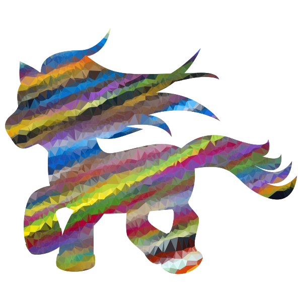 Low Poly Prismatic Streaked Fantasy Pony