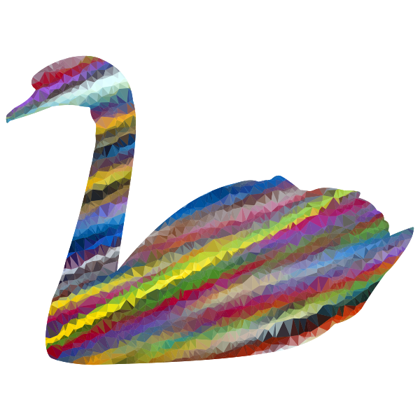 Low Poly Prismatic Streaked Swan