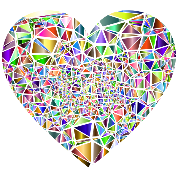 Low Poly Shattered Chromatic Heart