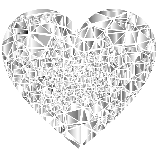 Low Poly Shattered Gemstone Heart
