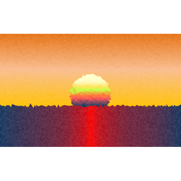 Low Poly Simple Sunset Scene