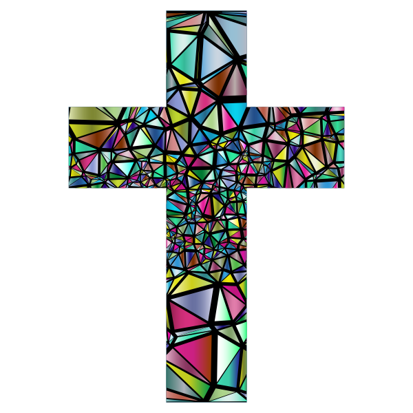 Low Poly Stained Glass Cross 3