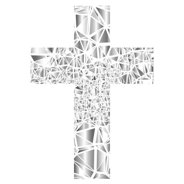 Low Poly Stained Glass Cross 4 No Background