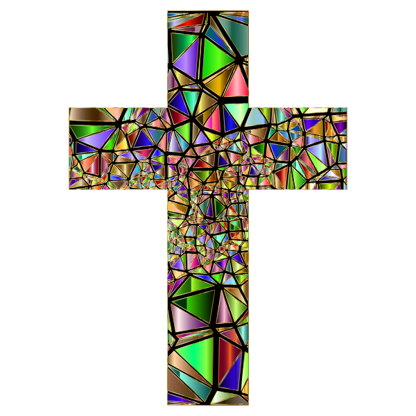 Low Poly Stained Glass Cross 5 Variation 2