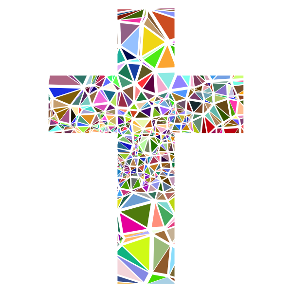 Low Poly Stained Glass Cross