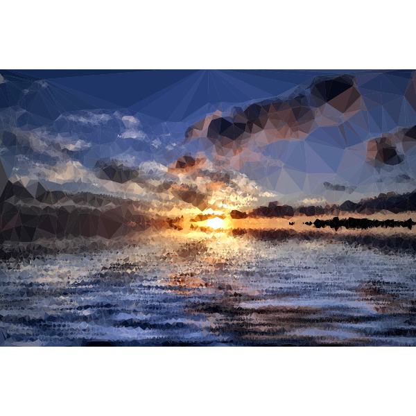 High Poly Dreary Oceanscape Free Svg