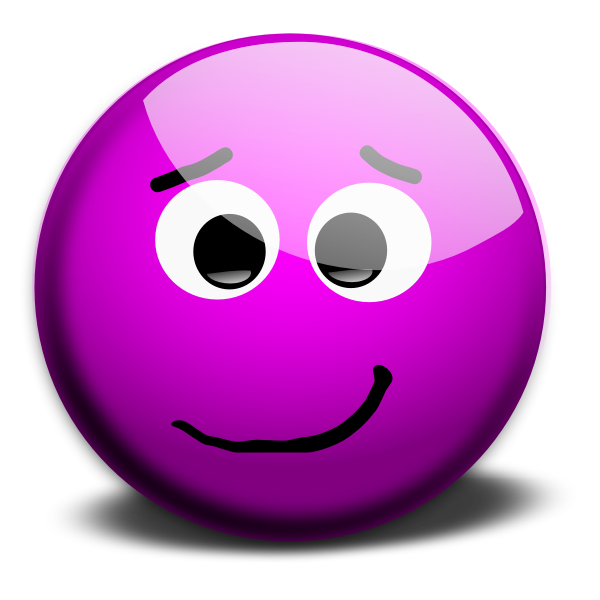 Vector image of purple friendly smiley
