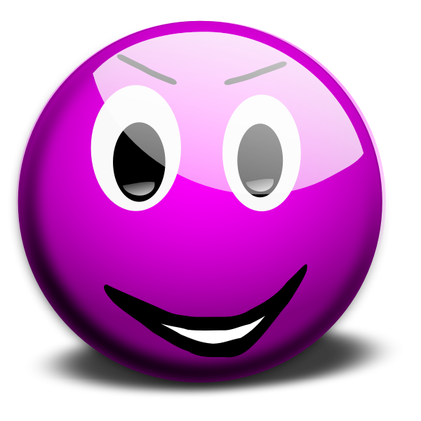 Vector illustration of purple cheeky smiley