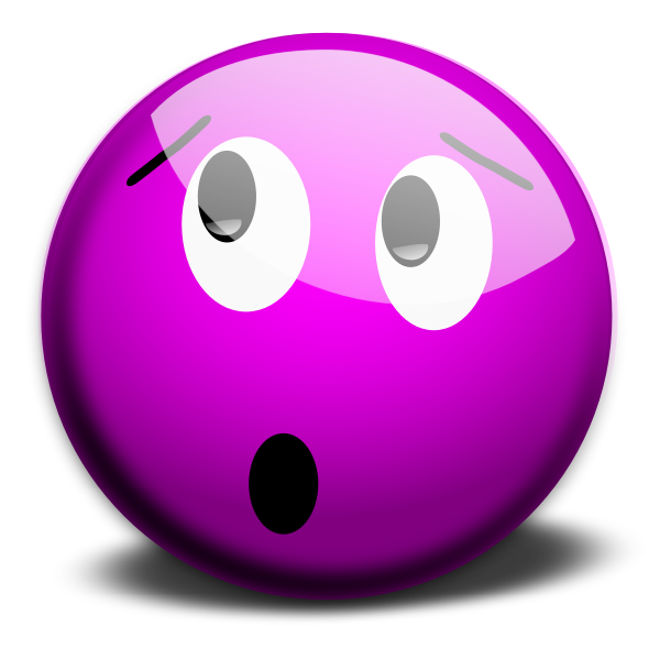 Vector image of purple dazed smiley