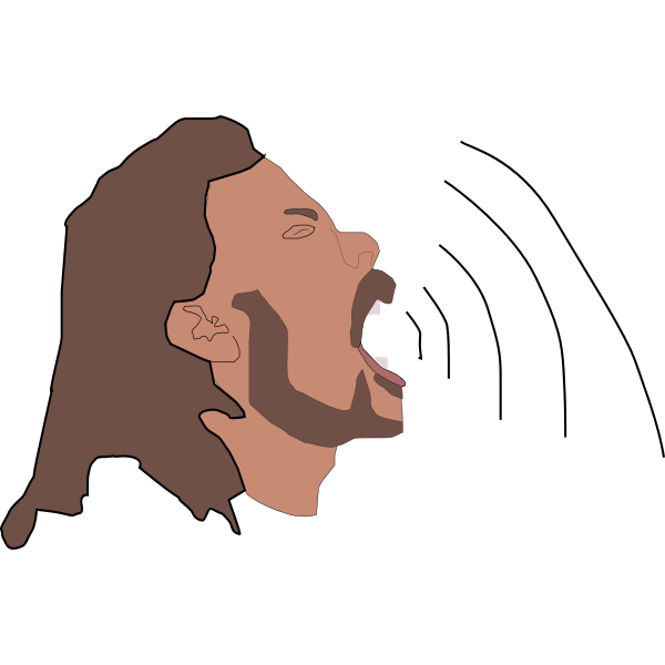 Vector image of Afro man speaking out loud