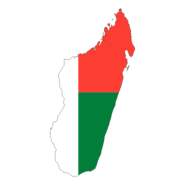 Madagascar Flag Map With Stroke