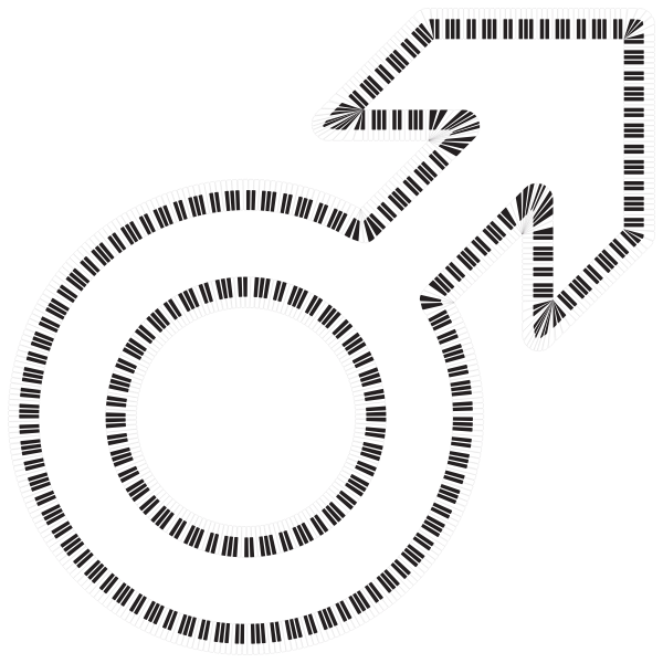Male symbol piano keys