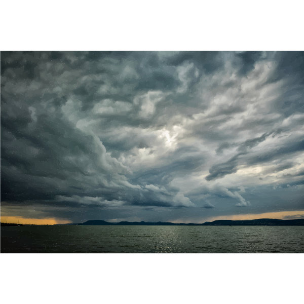 High Poly Dreary Oceanscape Free Svg