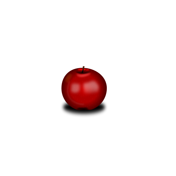 Vector drawing of small red shiny apple