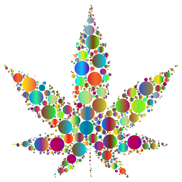 Marijuana Leaf Circles Prismatic 2