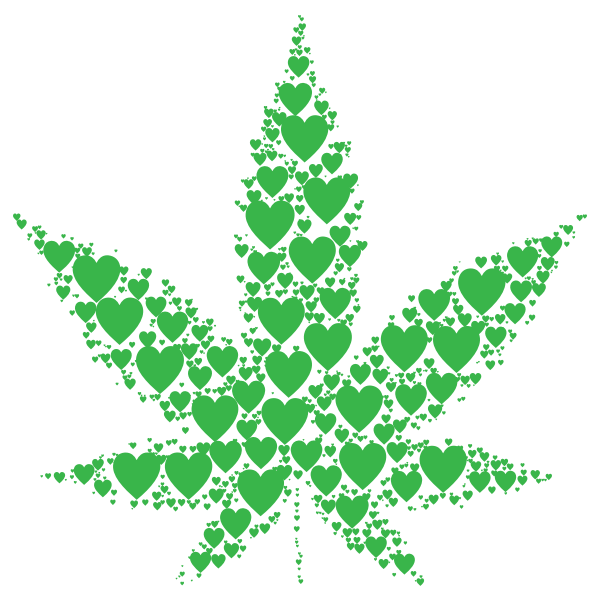 Marijuana Leaf Hearts 2