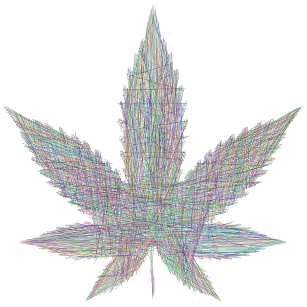 Marijuana Leaf Lines Prismatic