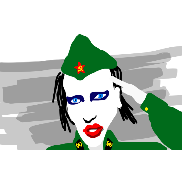 Marilyn Manson in Soviet Army by Rones