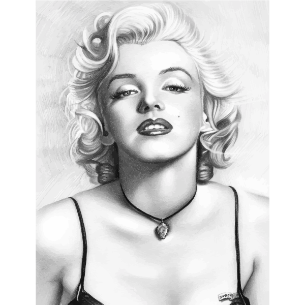 Marilyn Monroe Pencil Sketch Portrait AI