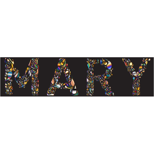 Mary Typography Enhanced With Black Background