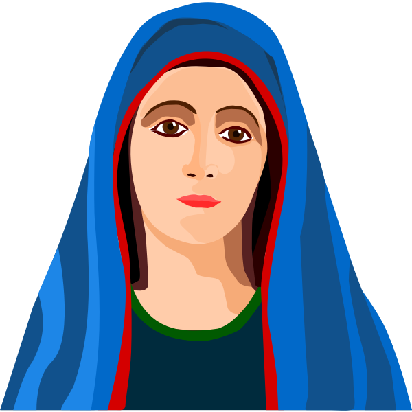 Blessed Virgin Mary portrait vector image.