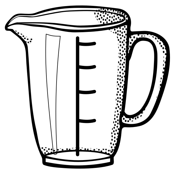 Vector image of measuring cup line art | Free SVG