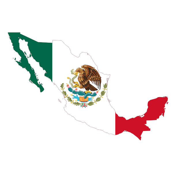Mexico's flag and map