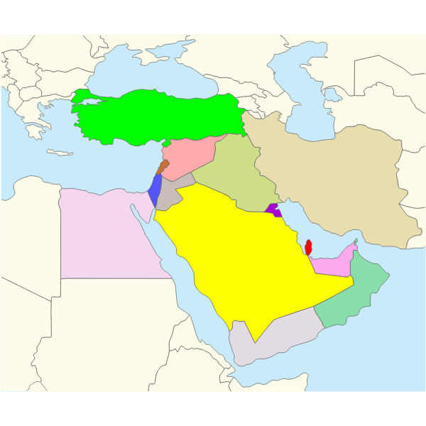 middle east countries and capitals map