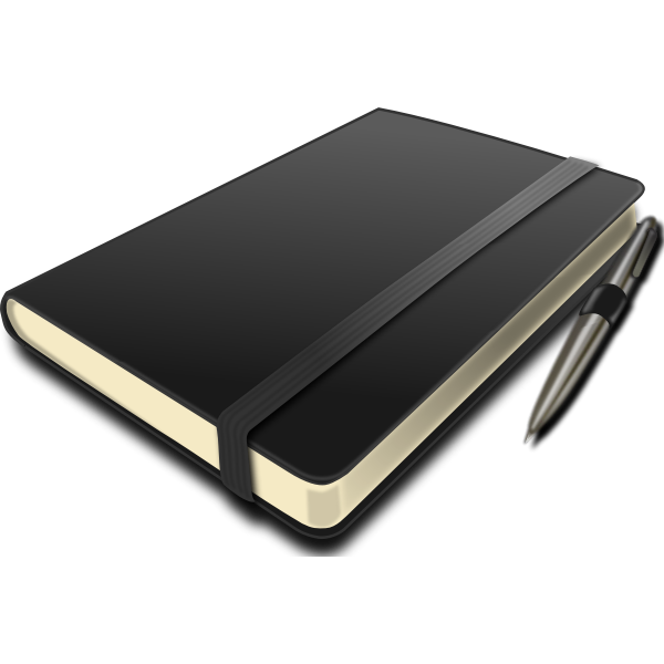 Notebook and pen vector illustration